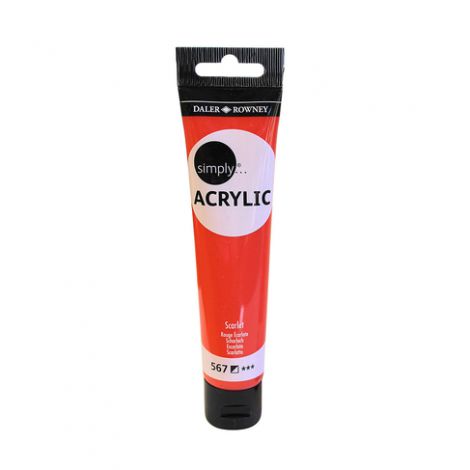 Farba akrylowa Daler-Rowney 75ml, Czerwona/Scarlet
